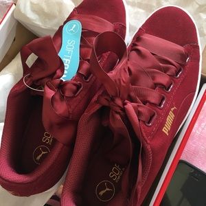 Puma Vikky Ribbon Suede Sneakers - Tibetan Red